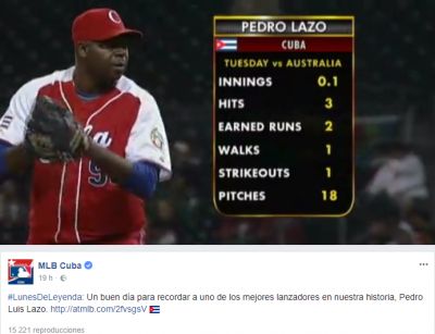MLB Cuba recuerda a Pedro Luis Lazo en Lunes de Leyenda.