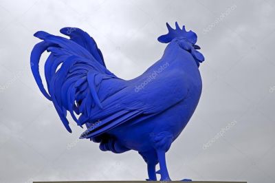 Mi gallo se pinta de azul