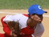 Pamamericano juvenil de béisbol. Cionel listo para lanzar a Panamá